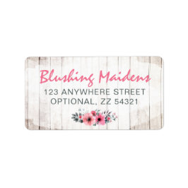 ウッドシャビー素朴シックなピンクローズアネモンフローラ ラベル