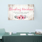 ウッドシャビー素朴シックなピンクローズアネモンフローラ 横断幕 (トレードショー)