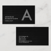 ウッドシンプルトレンディープレーングレー 名刺 (正面/裏面)