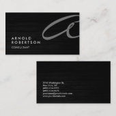 ウッドシンプルトレンディープレーングレー 名刺 (正面/裏面)