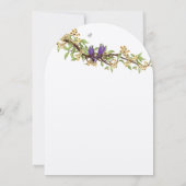 ウッドシーイエローパープルラブバード結婚式招待状 招待状 (裏面)