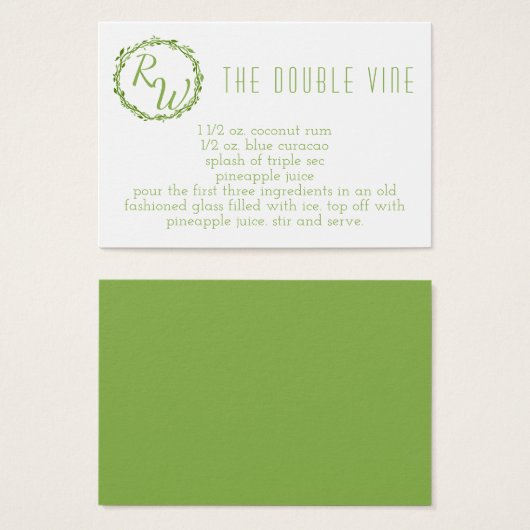 ウッドシーエレガンス |結婚式の日のシグネチャーカクテル (正面&裏面)