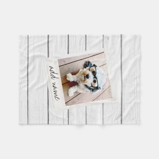 ウッドシープ素朴ップヴィンテージスクエアフォトフレーム フリースブランケット (正面(横))