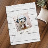 ウッドシープ素朴ップヴィンテージスクエアフォトフレーム フリースブランケット