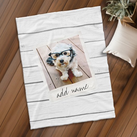 ウッドシープ素朴ップヴィンテージスクエアフォトフレーム フリースブランケット