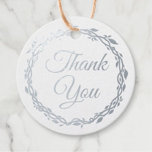 ウッドシー結婚エレガンスの両面シルバーフォイル フェイバータグ (正面)