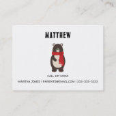 ウッドシー遊ベアの名刺 コーリングカード (裏面)