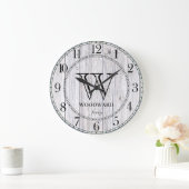 ウッドシ素朴プラップファームハウスパーソナライズされた ラージ壁時計 (ホーム)