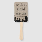 ウッドシ素朴マウンテン結婚式 プログラム ハンドファン (正面)