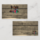 ウッドシ素朴ャビーコテージシック裁縫機バス 名刺 (正面/裏面)