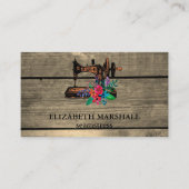 ウッドシ素朴ャビーコテージシック裁縫機バス 名刺 (正面)