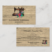 ウッドシ素朴ャビーコテージシック裁縫機 名刺 (正面/裏面)