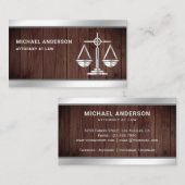 ウッドシ素朴ルバージャスティススケール弁護士弁護士 名刺 (正面/裏面)