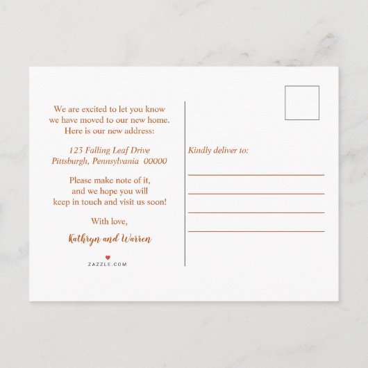 ウッドシ素朴ーのテラコッタ引っ越しました動画 案内ポストカード (裏面)