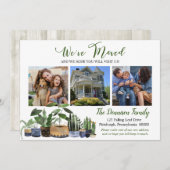 ウッドシ素朴ーの観葉植物の引っ越しました動画 案内状 (正面/裏面)