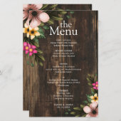 ウッドシ素朴ーエレガントカントリー木材ディナーメニュー (正面/裏面)