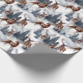 ウッドシ素朴ーディアフォレスト冬のクリスマスホリデー ラッピングペーパー (角)