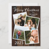 ウッドシ素朴ーフェイクウッドメリークリスマス4写真 シーズンカード (正面)