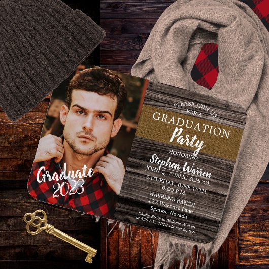 ウッドシ素朴ー写真卒業パーティー マグネット