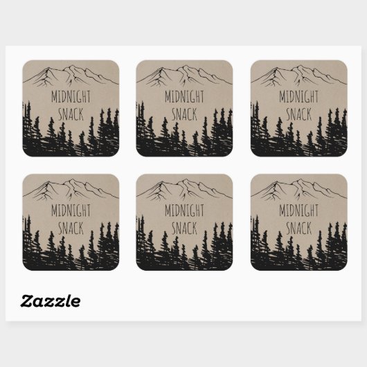 ウッドシ素朴ー山ミッドナイトスナックのお気に入り スクエアシール (シート)