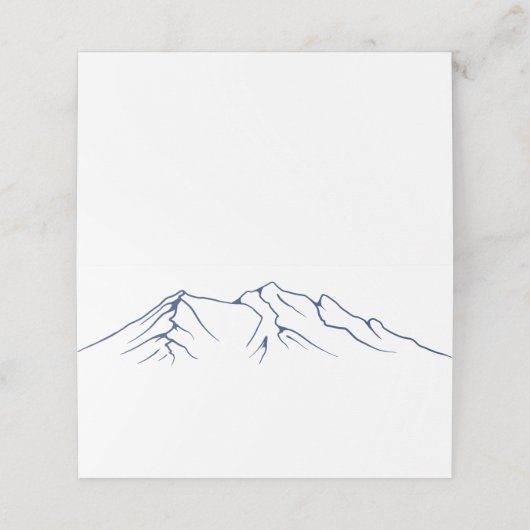 ウッドシ素朴ー山 |ネイビーブルー結婚ズ プレイスカード (外部開封)