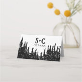 ウッドシ素朴ー山 |白結婚色 プレイスカード (裏面)