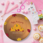 ウッドシ素朴ー感謝祭カボチャ&紅葉 ペーパープレート (パーティー)