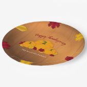 ウッドシ素朴ー感謝祭カボチャ&紅葉 ペーパープレート (アングル)