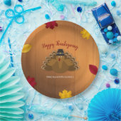 ウッドシ素朴ー感謝祭トルコ&紅葉 ペーパープレート (パーティー)