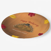 ウッドシ素朴ー感謝祭トルコ&紅葉 ペーパープレート (アングル)