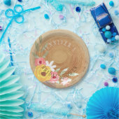 ウッドシ素朴ー水彩フローラブライダルシャワー ペーパープレート (パーティー)