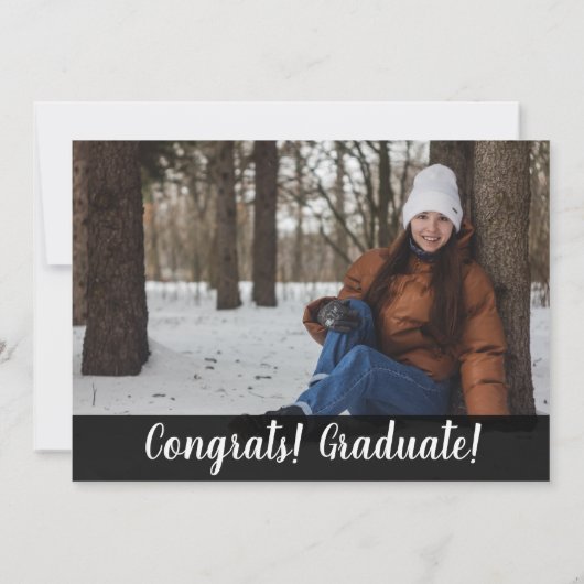 ウッドシ素朴ー2フォトウッド卒業パーティー 招待状 (裏面)