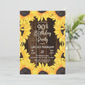 ウッドシ素朴ー・ウッド|サンフラワーズ90thバースデーパーティー 招待状 (スタンド正面)