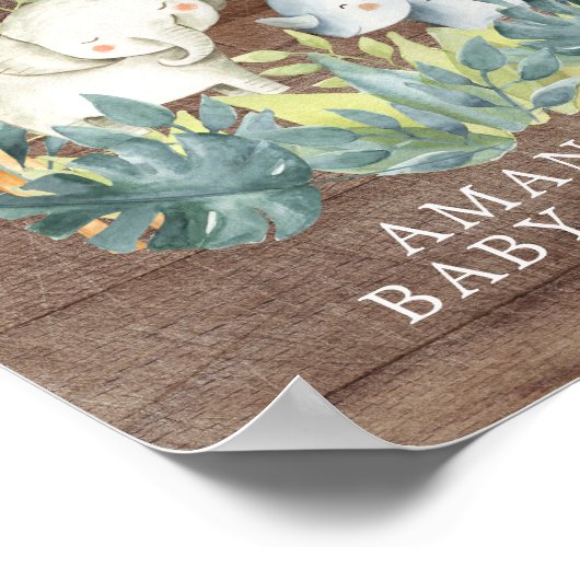 ウッドジャングル素朴ウェルカムベビーシャワーポスター ポスター (角)