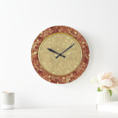 ウッドジーブラウン抽象芸術コスモス ラージ壁時計 (ホーム)