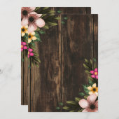 ウッドジー素朴カントリーバーンブライダルシャワー 招待状 (正面/裏面)