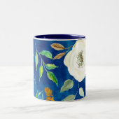 ウッドジー自然ウォーターカラーユーカリ種子リーフアート ツートーンマグカップ (中央)