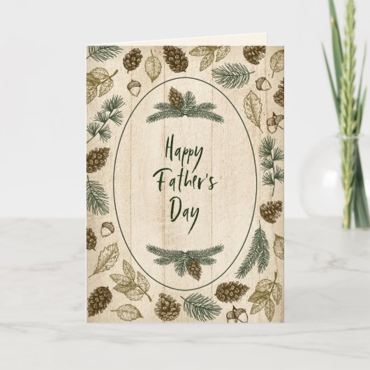 ウッドジー自然葉エバーグリーン父の日 カード (正面)