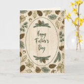 ウッドジー自然葉エバーグリーン父の日 カード (黄色い花)