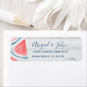 ウッドスイカ素朴ウォーター色差出人住所 ラベル (インサイチュ)