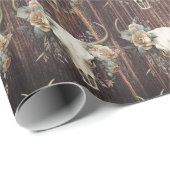 ウッドスカルボホ西部ワイルドウエストコラージュ ラッピングペーパー (ロールコーナー)