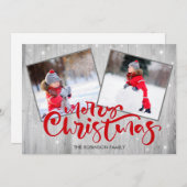 ウッドスクリプトメリークリスマス2写真 シーズンカード (正面/裏面)