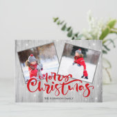 ウッドスクリプトメリークリスマス2写真 シーズンカード (スタンド正面)