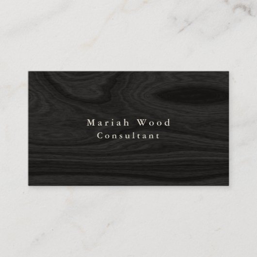 ウッドスタイリッシュデザインプロフェッショナルグレーホワイトモダン 名刺 (正面)