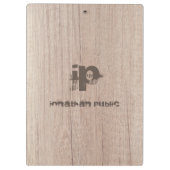 ウッドスタイリッシュルック動揺して文字名モノグラム クリップボード (裏面)