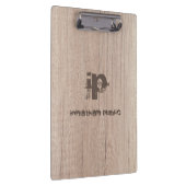 ウッドスタイリッシュルック動揺して文字名モノグラム クリップボード (右)