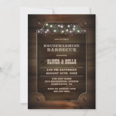 ウッドスタイリッシュ引っ越し祝いパーティーバーベキュー 招待状 (正面)