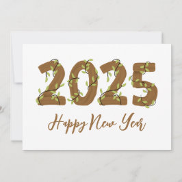 ウッドスタイルシンプルハッピーニューイヤーカード2025 シーズンカード