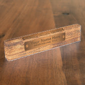 ウッドスタイル銅バー銘板 デスクネームプレート (側面)