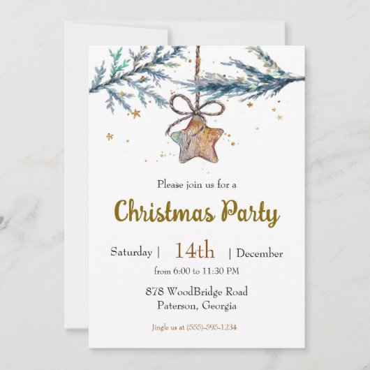 ウッドスターオーナメントクリスマスパーティー 招待状 (正面)